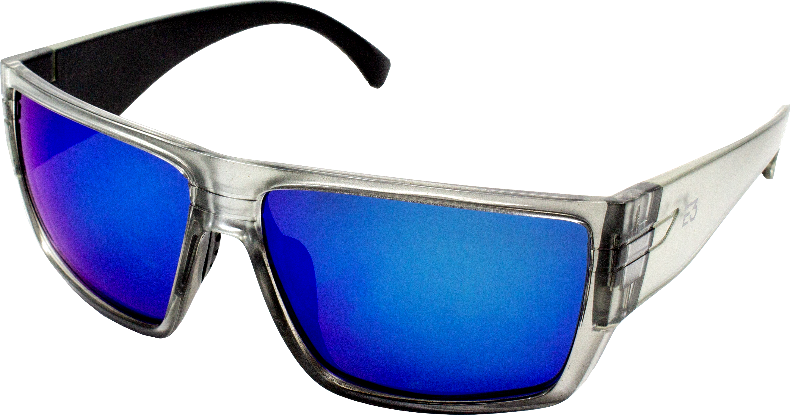 E3 Optics E18 performance sunglasses left angle showing TR-90 frame and precise lenses
