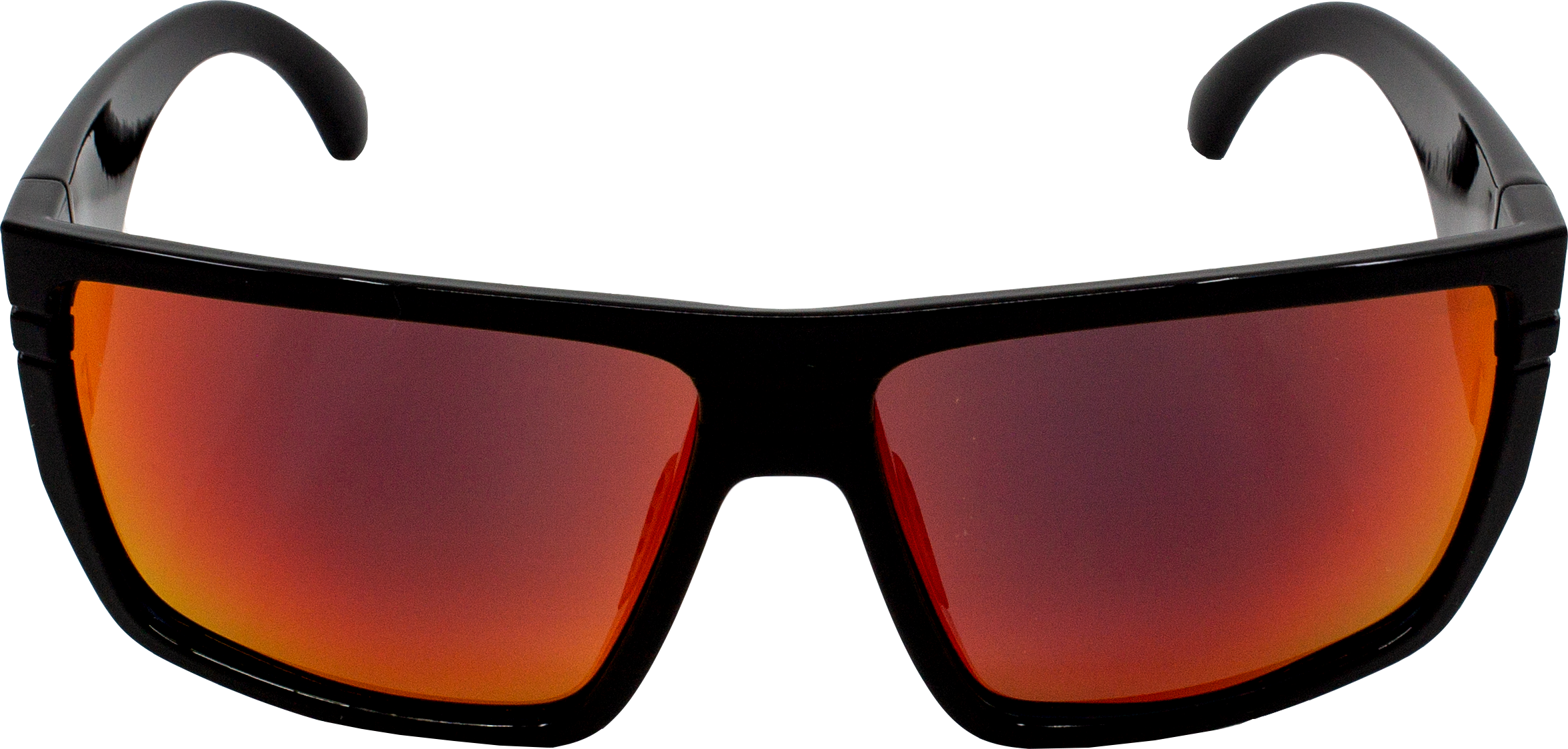 E3 Optics E18-C2 red mirror polarized lens, shiny black frame sunglasses - floating polarized performance eyewear for fishing, hiking, and outdoor sports