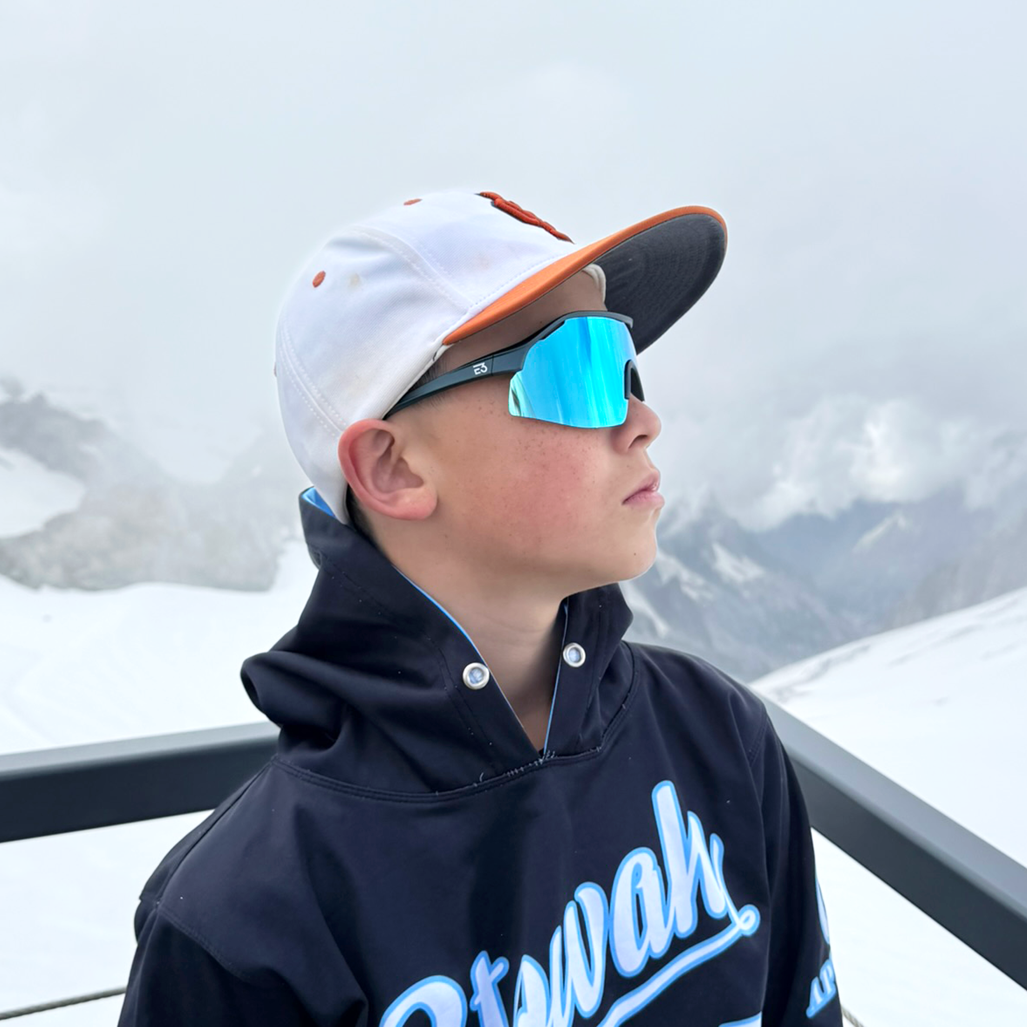 E3 Optics E7 Sunglasses – Blue Mirror Sport Glasses in Mont Blanc Mountains