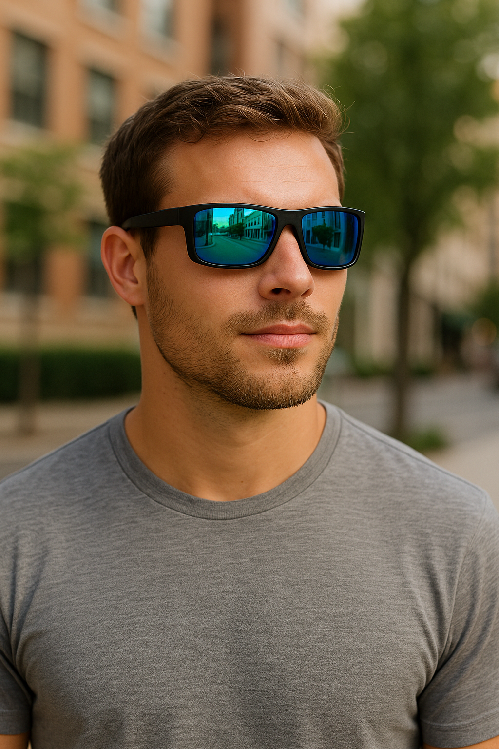 E3 Optics E2-B3 green mirror polarized lens, matte black frame sunglasses - perfect for boating, fishing, trail running, and adventure wear
