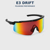 E3 Optics Drift action video featuring baseball and cycling scenes with the message “Built to Move. Stay Locked In.”